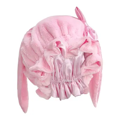 Double-Layer Bunny Ear Cap, Women's Hair-Protecting Satin Sleep Cap