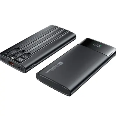 Cross-border Built-in Cable Power Bank PD22.5W Super Fast Charging Digital Display Mobile Power Source Gift Customizable Power Bank