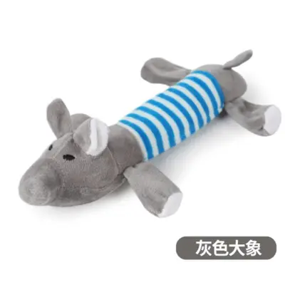 跨境宠物用品条纹磨牙狗狗训练互动玩具四脚长条动物发声毛绒玩具 - 7