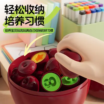 跨境趣味苹果形状配对早教图形认知锻炼色彩启蒙儿童配对益智玩具