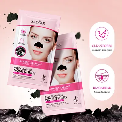 SADOER Bamboo Charcoal Deep Cleansing Nose Strips, Blackhead Remover - 2