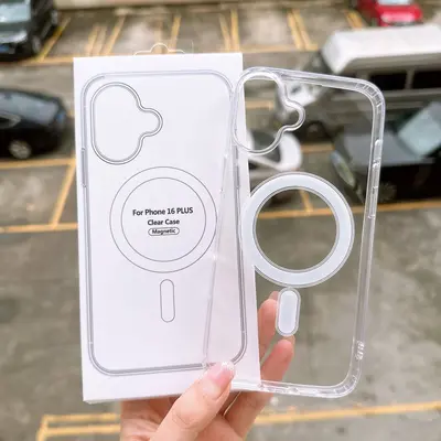 MagSafe Magnet-Handyhülle aus transparentem Acryl für iPhone 15 und 13 Pro, stoßfest