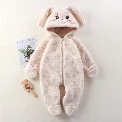 Bebek Ev Tulumu, Sonbahar ve Kış, Sevimli Panda Tavşan Ayı Desenli Peluş Tulum