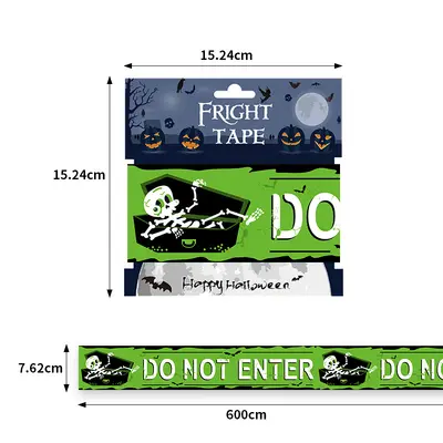 Halloween Warning Tape with Skull Decoration for Scene Props - 7