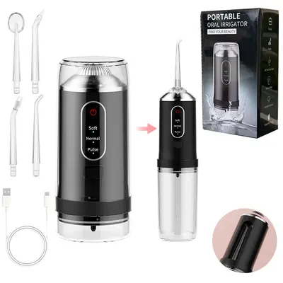 电动伸缩迷你冲牙器便携式家用牙水线牙齿折叠洗牙器便携式冲牙器 - 8