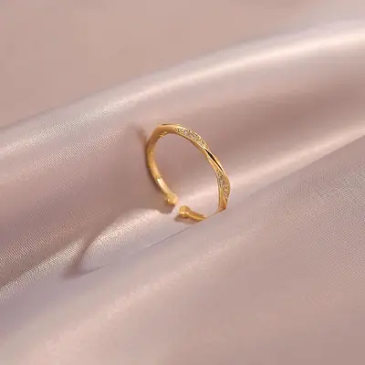 莫比乌斯环戒指女轻奢小众设计感ins风可调节食指戒情侣对戒百搭