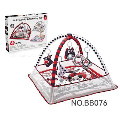 Baby Ball Pit Fence with Activity Rack and Crawling Play Mat - 7