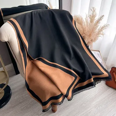Women's Imitation Cashmere Scarf, Thick, Soft, Double-Sided Shawl - 8