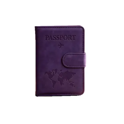 Multifunctional Passport Holder with SIM Card Slot, Matte PU Leather Passport Clip with Buckle, Travel Document Protector for Overseas Trips