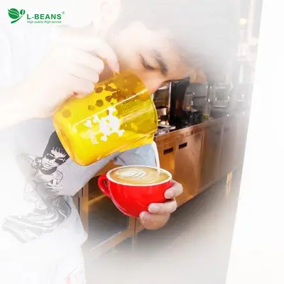 Akrilik latte art fincanı, ölçekli süt köpürtme sürahisi, 600 ml
