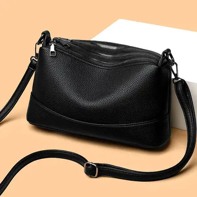 2026 Women's Large Soft Leather Handbag, Solid Color
