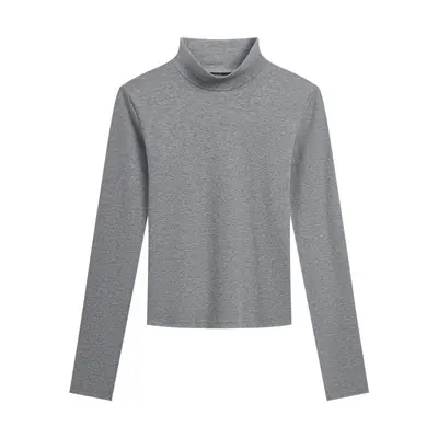 Women's Solid Half-High Neck Long Sleeve Base Layer, Slim Fit - 9