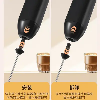 Fabrikbestand Kaffee-Milchaufschäumer Doppelkopf Milchschäumer Edelstahl-Elektrorührwerk Lebensmittelqualität Mixer Aufschäumer