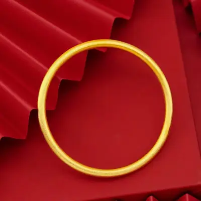 Vietnam kum altın 5mm antik miras bilekliği kadın buzlu düz halka katı alaşımlı altın kaplama bileklik tedarik toptan - 9