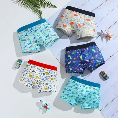 Boys' Milk Silk Boxer Briefs, Breathable Cartoon Design - 7