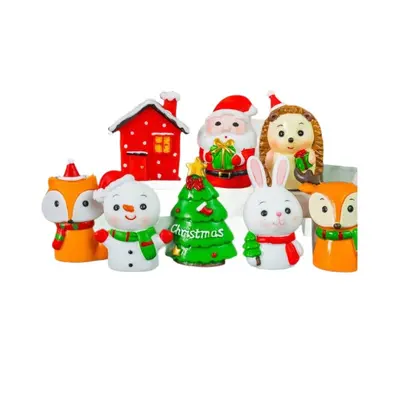 Noel Dekorasyon Süsleri Seti (Noel Baba, Kardan Adam, Geyik, Ağaç)