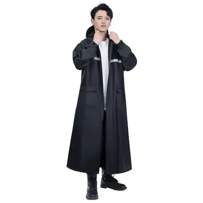 Long raincoat, thickened Oxford fabric, hooded