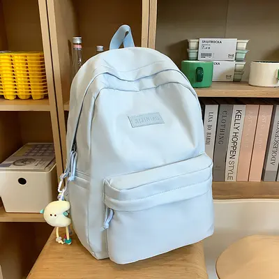 Schulrucksack 2025 für Schülerinnen Preppy-Stil Schulranzen für Schülerinnen der Mittelstufe einfarbig Universität Studentin minimalistischer vielseitiger Rucksack - 7