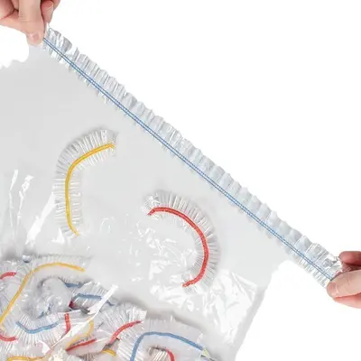 Disposable food-grade plastic wrap covers for bowls and plates