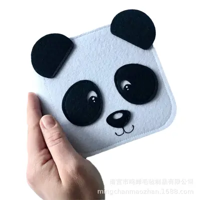 Tearproof felt book, panda pattern, baby cloth book - 7