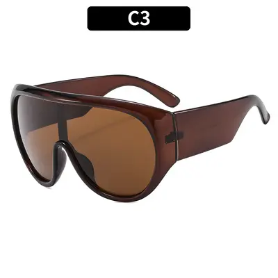 Oversize-Sonnenbrille mit großem Rahmen, Unisex Laufsteg-Modebrille - 8