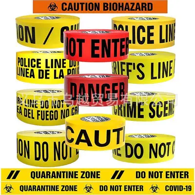 PE uyarı bandı, Cadılar Bayramı temalı CAUTION yazılı, yapışkansız tek kullanımlık