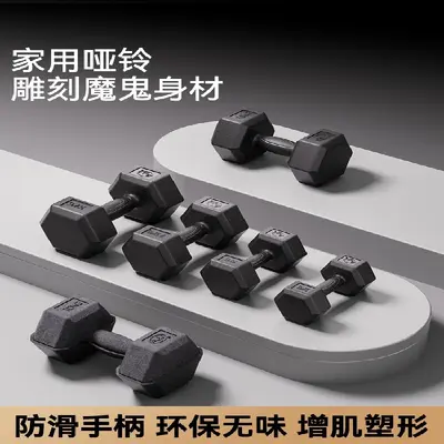 厂家直销哑铃男士健身家用器材女练臂肌一对六角包胶亚玲套装组合