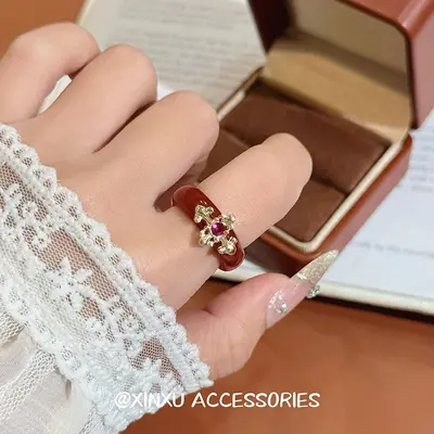 Vintage elmas yüzük, glitter, ağır işçilik, retro - 5