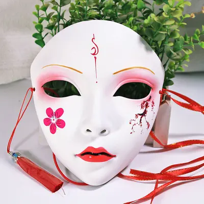 Vollgesichts-Partymaske im chinesischen Stil, handbemalt, für Erwachsene