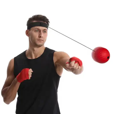 Head-mounted boxing reaction ball, decompression and venting ball, magic speed ball for adults and children training, fitness and entertainment for home use
