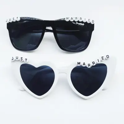 Party Bride and Groom Glasses, for Photos and Costume Parties
