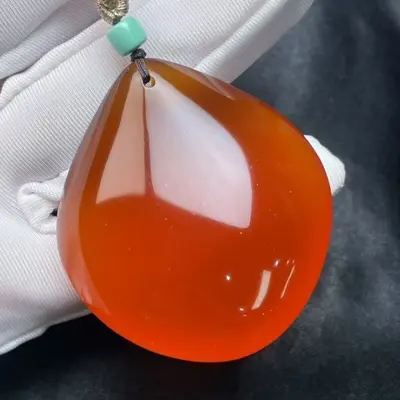 Qingyu stone pendant fish bone hand polished - 5