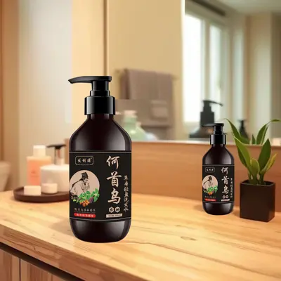 Otantik Polygonum multiflorum şampuan Saç Liyuan bitkisel hafif şampuan toptan şampuan pürüzsüz yağ kontrolü şampuan