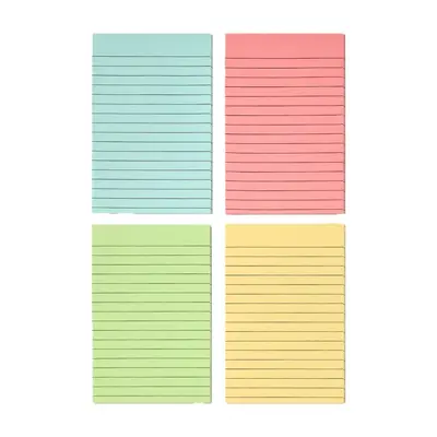 Colorful Large Lined Sticky Notes, Tearable Memo Pad with Strong Adhesive