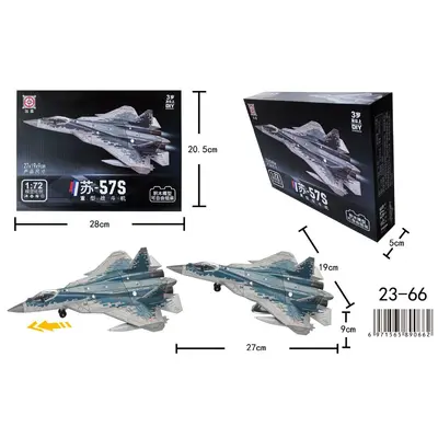 Su-57 askeri savaş uçağı yapı seti, J-20 ve B2 model - 10