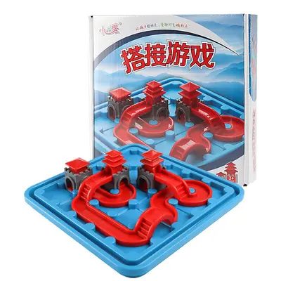 Turmbau-Stapelspiel, Kinder-Brettspiel mit Levels zur Logik- und Raumförderung