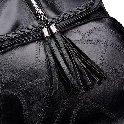 Koreanischer Damen-Rucksack, mit Quaste, großes Fassungsvermögen
