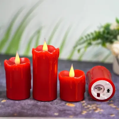 Pil ile Çalışan Gözyaşı Efektli Mum Lamba, Spa ve Meditasyon Dekoru