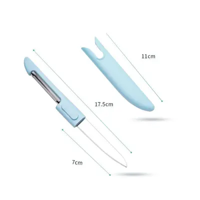 Paslanmaz çelik 2 in 1 meyve ve kavun soyucu bıçak - 6