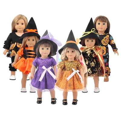Puppenkleidungsset 18 Zoll American Girl mit Halloween-Hexenhut