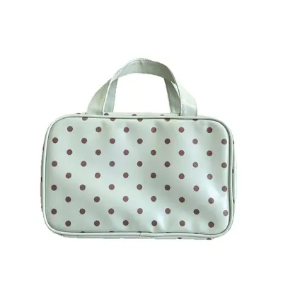 Polka Dot Makeup Bag, Three-Layer, Waterproof