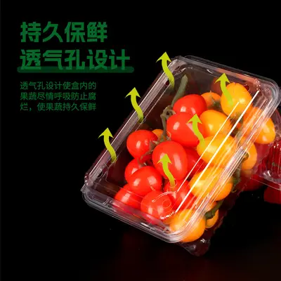 Einweg-Obst-Box, Lebensmittel-Kunststoffbox für Wassermelone und Erdbeeren, Bento-Obst-Schneidebox, durchsichtige Einweg-Obst- und Gemüsebox