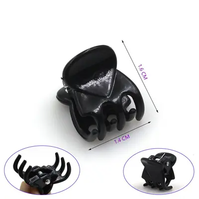 1.5 cm büyük yuvarlak başlı mini saç tokası, mat siyah kakül tokası, yan saç aksesuarı, prenses saç süsü. - 9