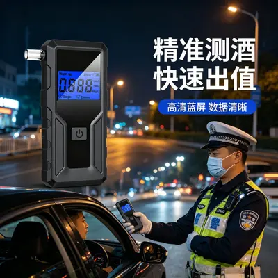High-Precision Breath Alcohol Tester with Large Display, Portable Handheld - 3