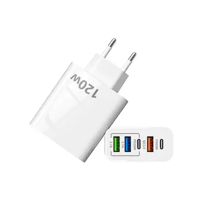 120W Çoklu Port Şarj Cihazı 3USB+2PD Hızlı Şarj Başlığı US/EU/UK Standartları Çok Fonksiyonlu Şarj Adaptörü - 2