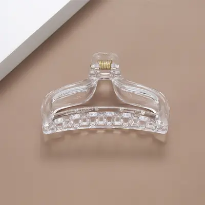 Großer transparenter Krallenhaarclip mit fünf runden Bändern für Frauen, Haizahn-Accessoire für den Hinterkopf, handgefertigtes DIY-Zubehör, 1 Haarwurzel.