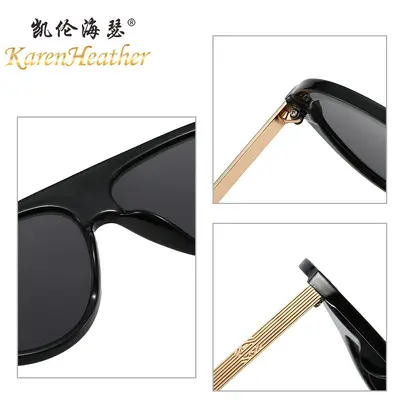 Retro Large Frame Aviator Sunglasses 9093, UV400 Protection - 4