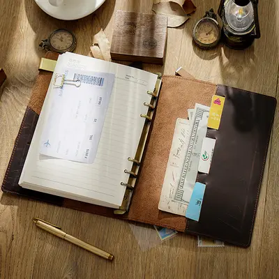 A5 Ring-Bound Leather Notebook Travel Journal Handmade Notebook A6 A7 Portable Notebook