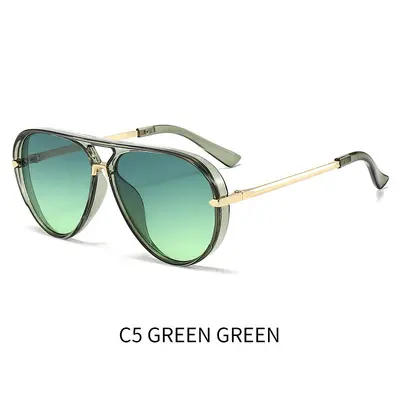 Oversized Frame Fashion Sunglasses with UV Protection - 7