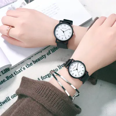 Kız öğrenciler için popüler saatler, Kore tarzı, basit, modaya uygun, spor ve eğlence, erkek atmosferik retro kolej tarzı çift saatleri